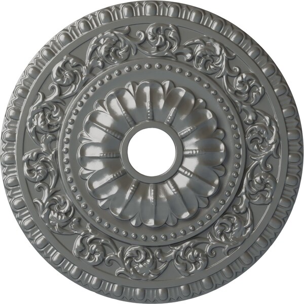 Ekena Millwork Vaduz Ceiling Medallion (Fits Canopies up to 3 1/2"), 23 1/2"OD x 3 1/2"ID x 2 1/8"P, Silver CM23VASLS - main